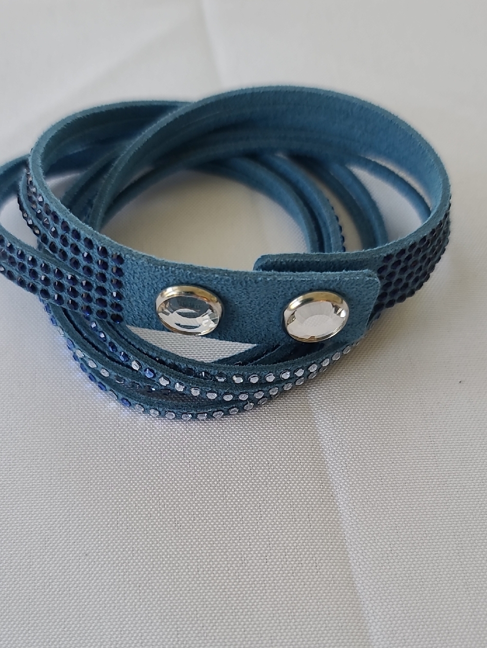 Swarovski Blue Double Wrap Crystal Slake Bracelet